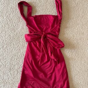 Red Open-Back Bow Mini Dress – That’s So Fetch (Size 0)